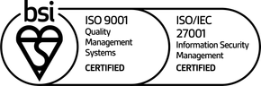 BSI Mark of Trust — ISO 9001 Quality Management & ISO/IEC 27001 Information Security Management, Certified
